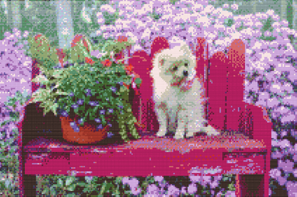 Diamond Painting - Hvalp på bænken