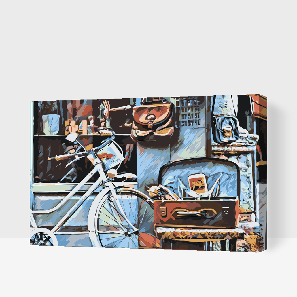 Paint by Numbers - Cykel og kuffert fuld af minder