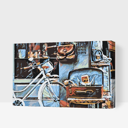 Paint by Numbers - Cykel og kuffert fuld af minder