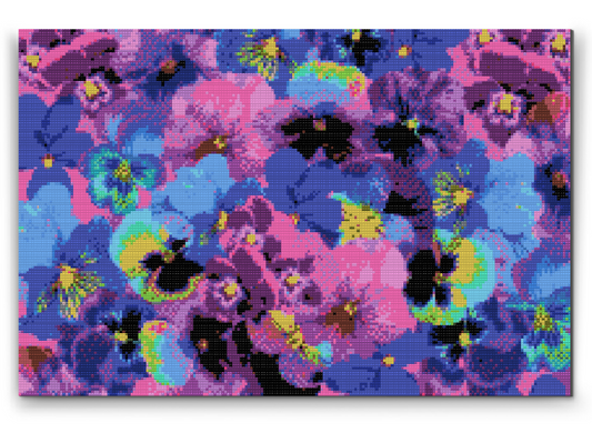 Diamond Painting - Farverige stedmoderblomster