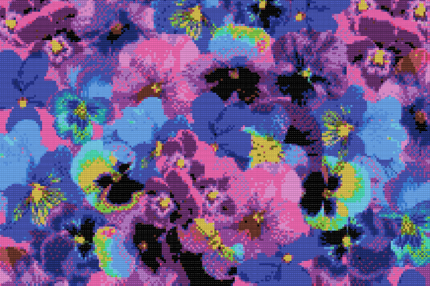 Diamond Painting - Farverige stedmoderblomster