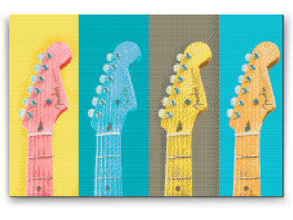 Diamond Painting - Farverige guitarer