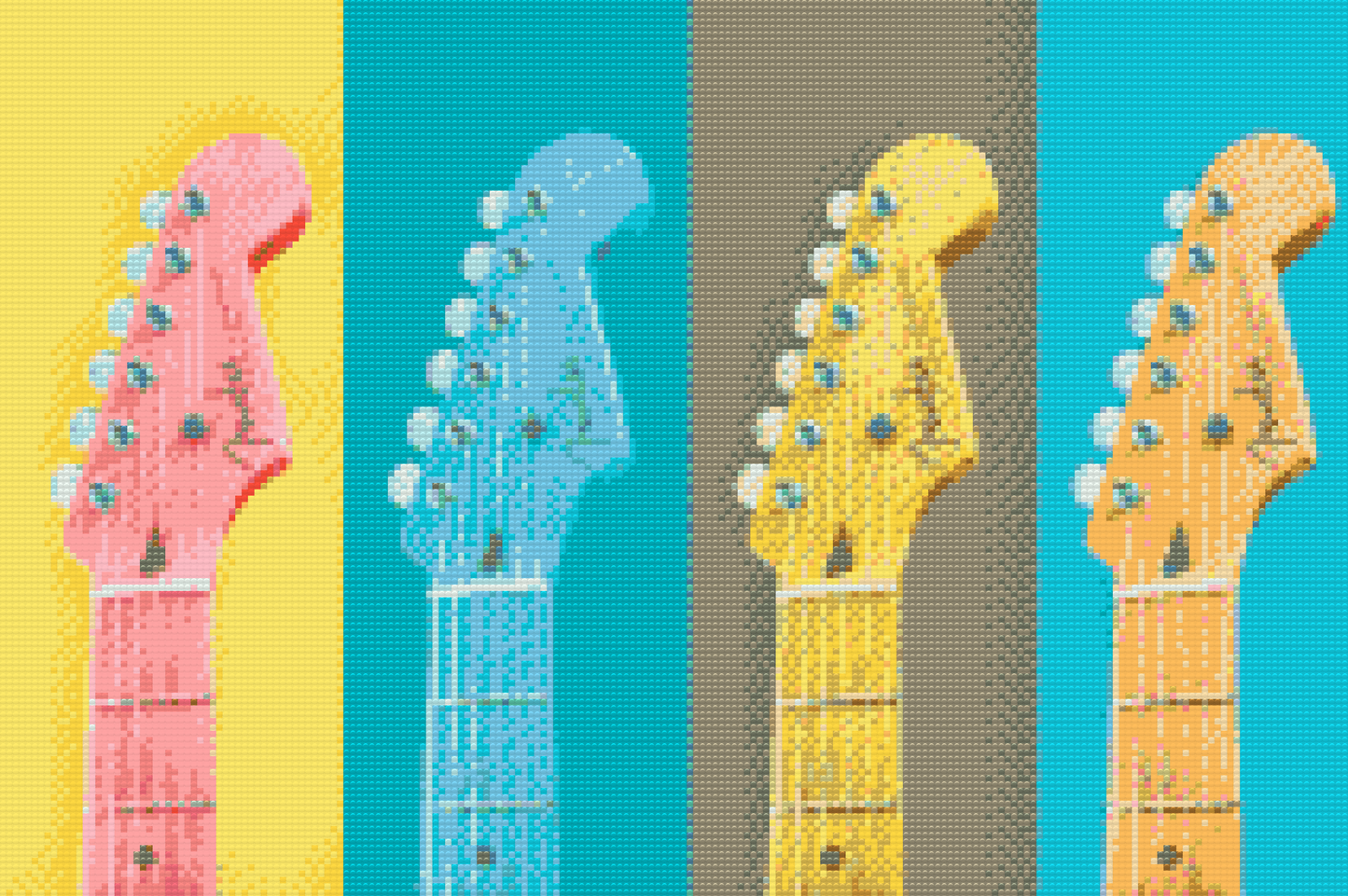 Diamond Painting - Farverige guitarer