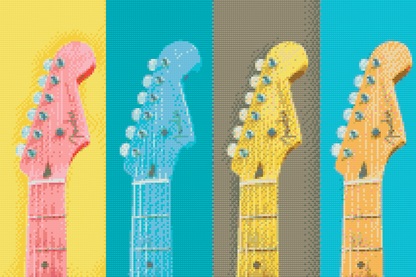Diamond Painting - Farverige guitarer