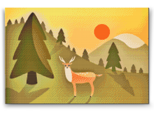 Diamond Painting - Landskab med hjorte