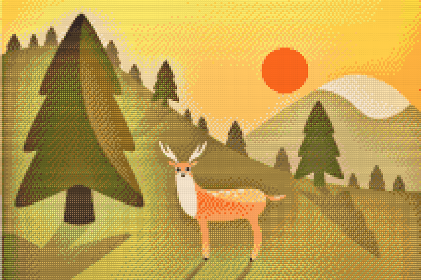 Diamond Painting - Landskab med hjorte