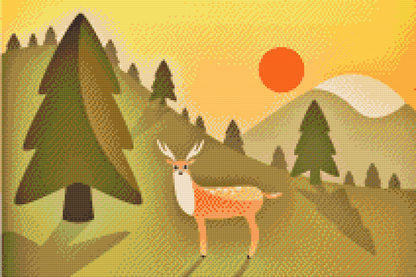 Diamond Painting - Landskab med hjorte
