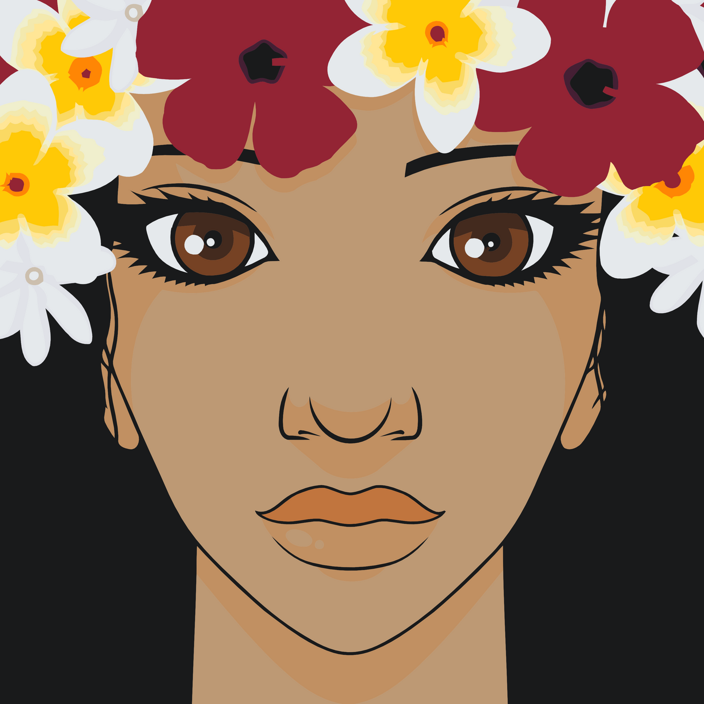 Paint by Numbers - Kvinde med blomsterkrans