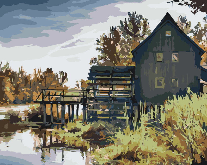 Paint by Numbers - Vandmølle