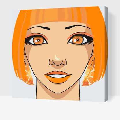 Paint by Numbers - Kvinde med orange øreringe