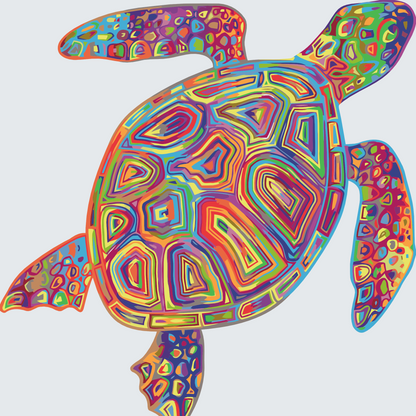 Paint by Numbers - Regnbueskildpadde