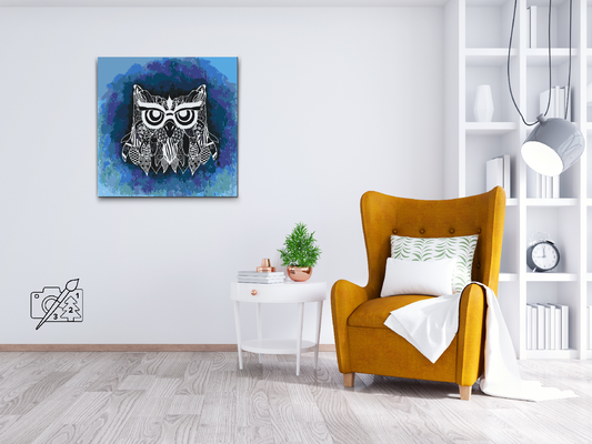 Paint by Numbers - Illustration af en ugle