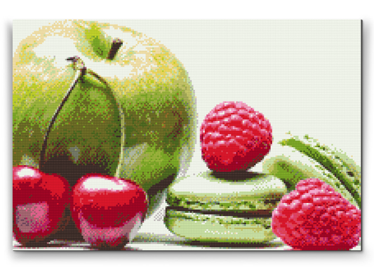 Diamond Painting - Frugter og makron