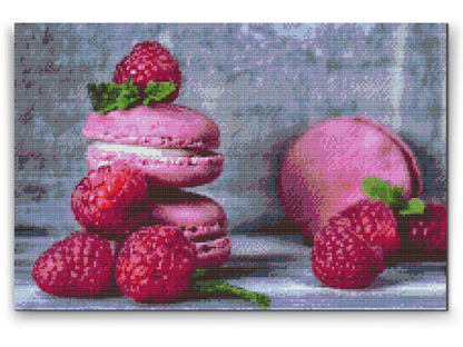 Diamond Painting - Macarons og hindbær