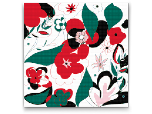 Diamond Painting - Abstrakt Blomster 2