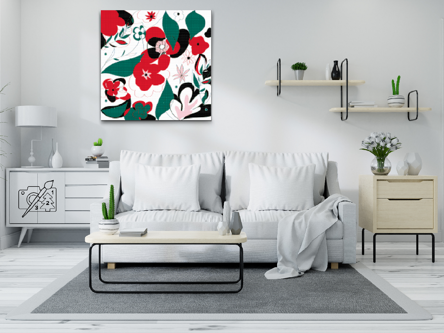 Diamond Painting - Abstrakt Blomster 2