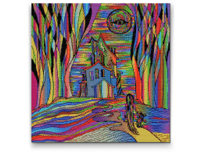 Diamond Painting - Skræmmende Farverigt Hus