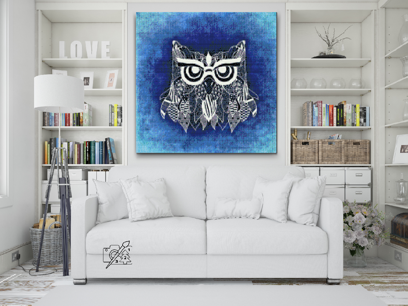 Diamond Painting - Illustration af en ugle
