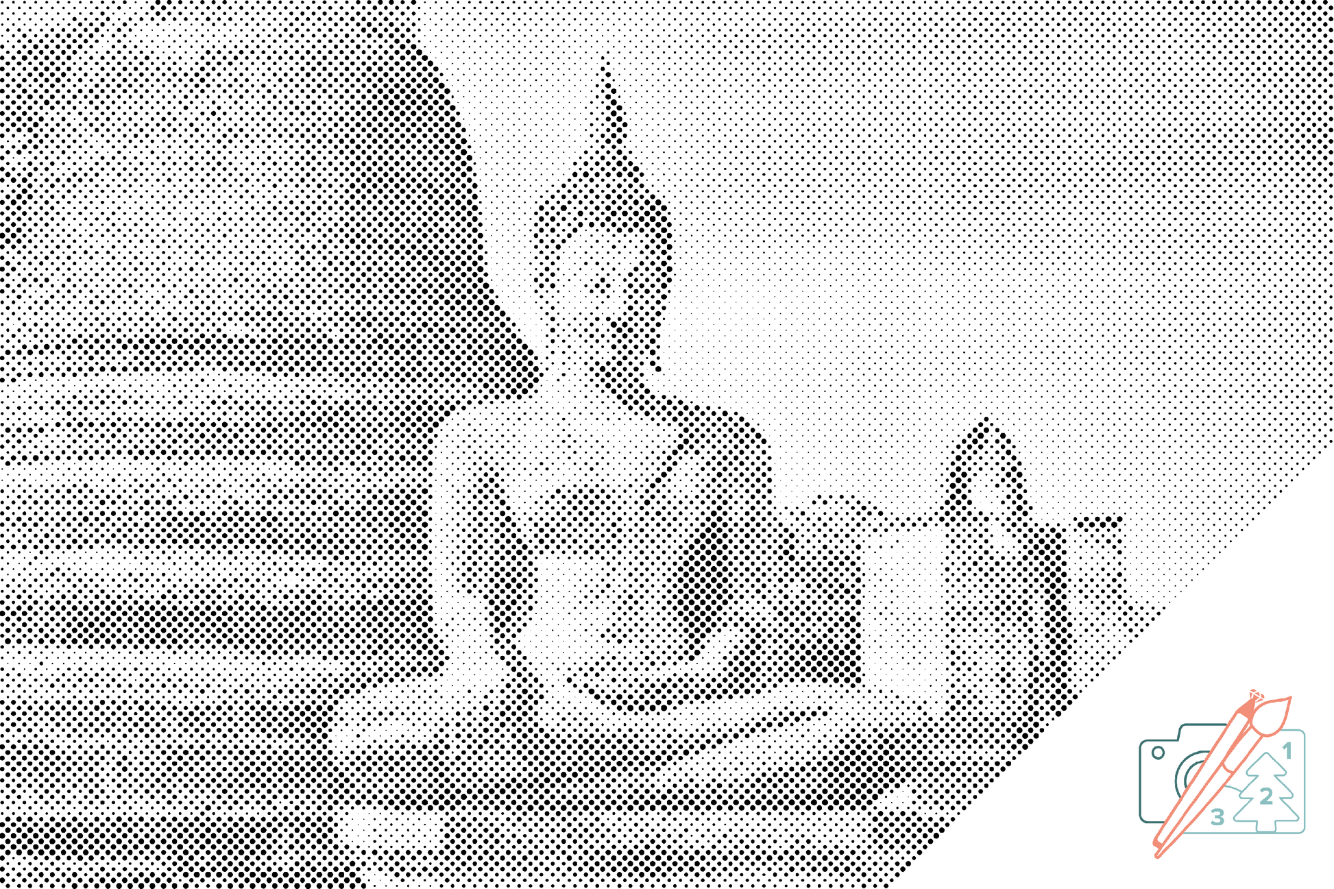 Mal-med-prikker -  Buddha-statue