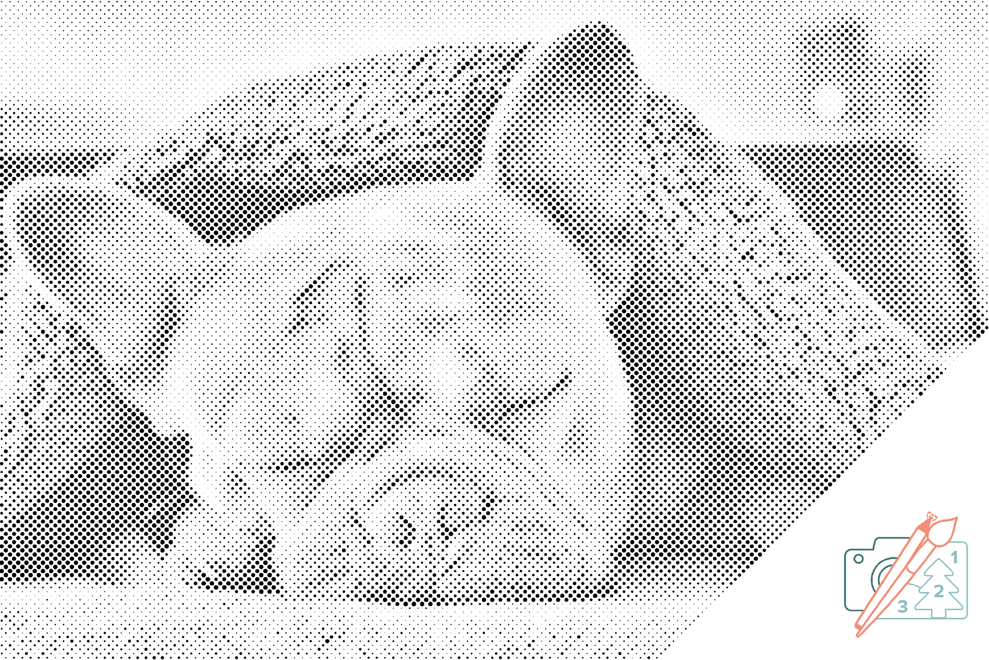 Mal-med-prikker -  Træt Bulldog