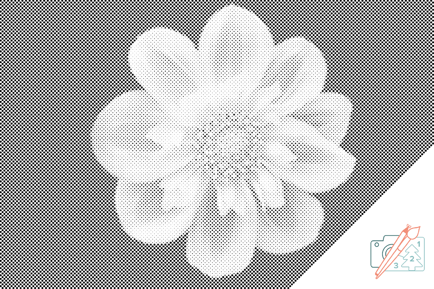 Mal-med-prikker -  Blomsterhoved