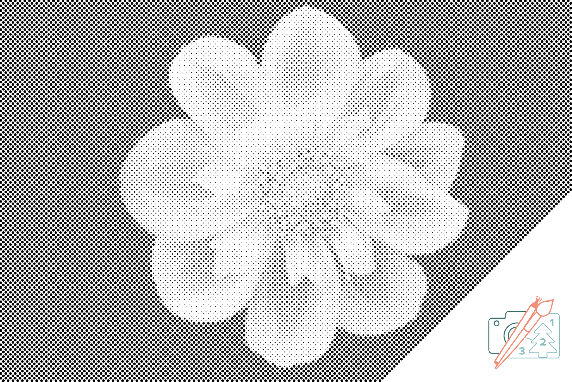 Mal-med-prikker -  Blomsterhoved