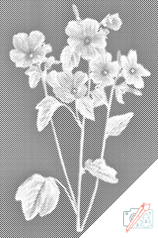 Mal-med-prikker -  Vintage blomster