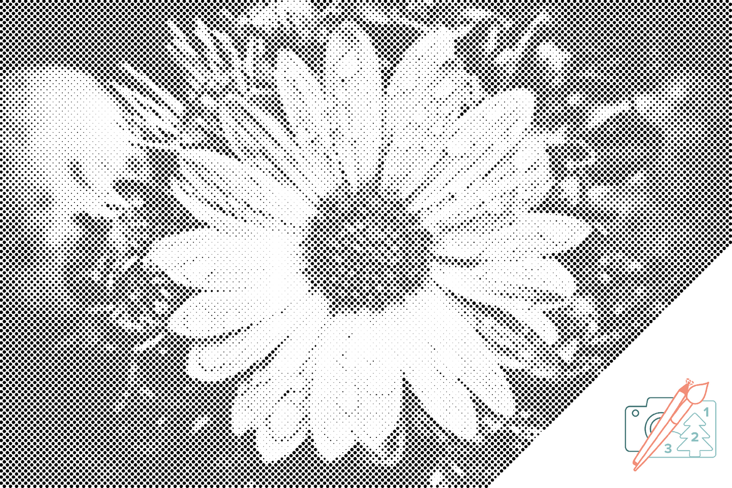 Mal-med-prikker -  Dråber på blomst