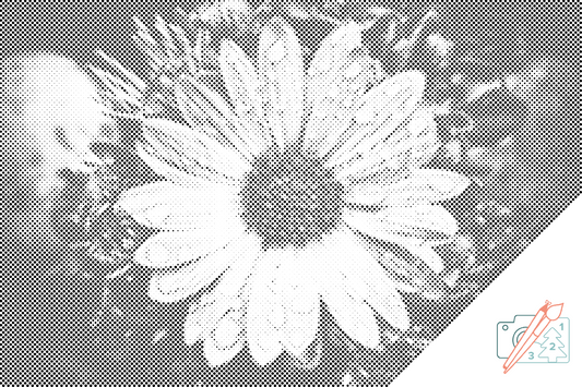 Mal-med-prikker -  Dråber på blomst