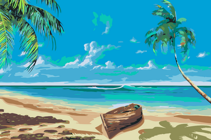 Paint by Numbers - Båd på stranden