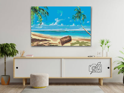 Paint by Numbers - Båd på stranden