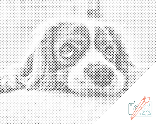 Mal-med-prikker -  Sød hund