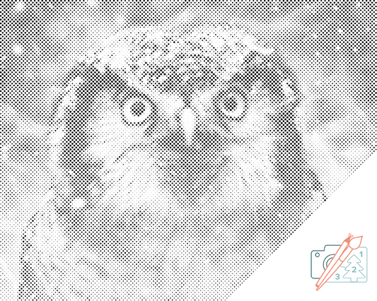Mal-med-prikker -  Ugle