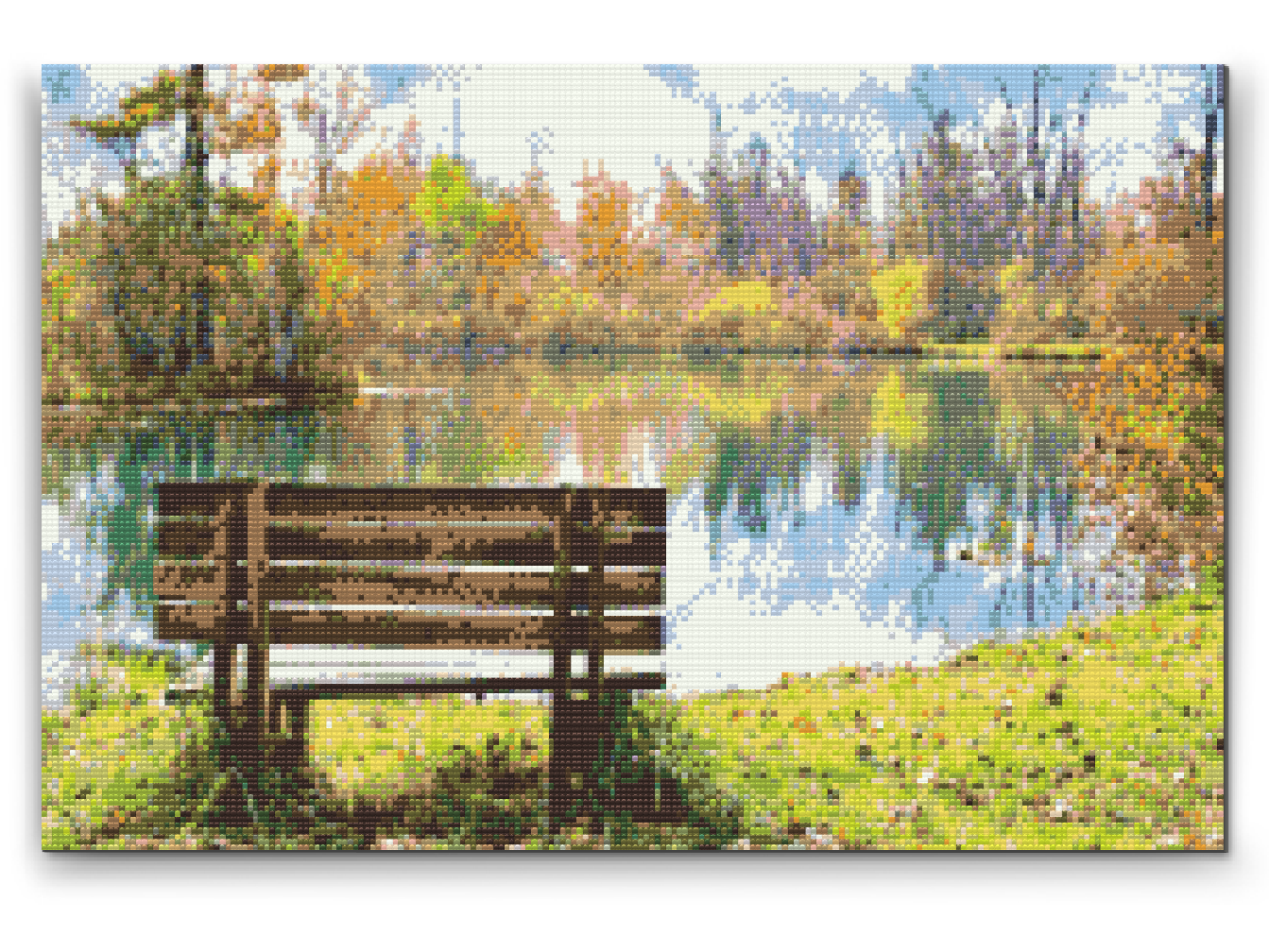 Diamond Painting - Bænken ved dammen