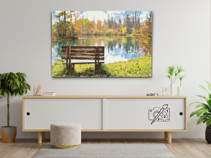 Diamond Painting - Bænken ved dammen