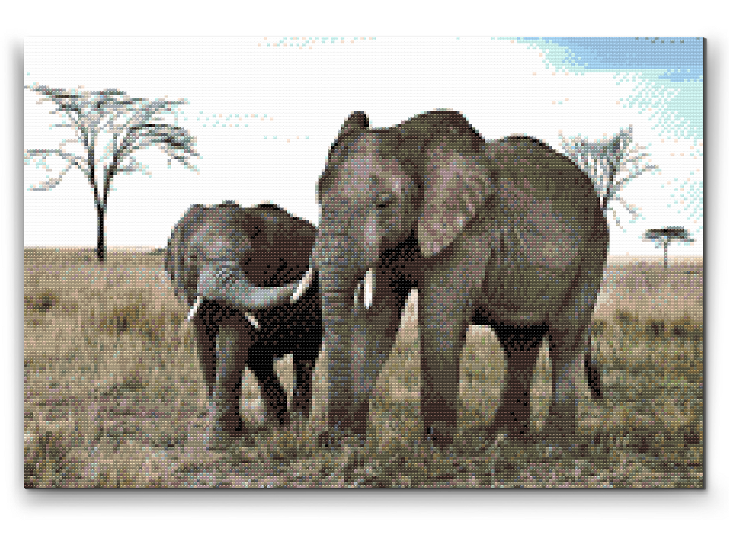 Diamond Painting - Elefantunge med mor