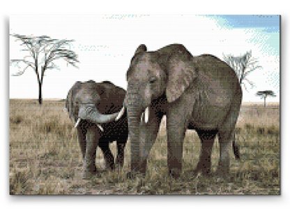 Diamond Painting - Elefantunge med mor