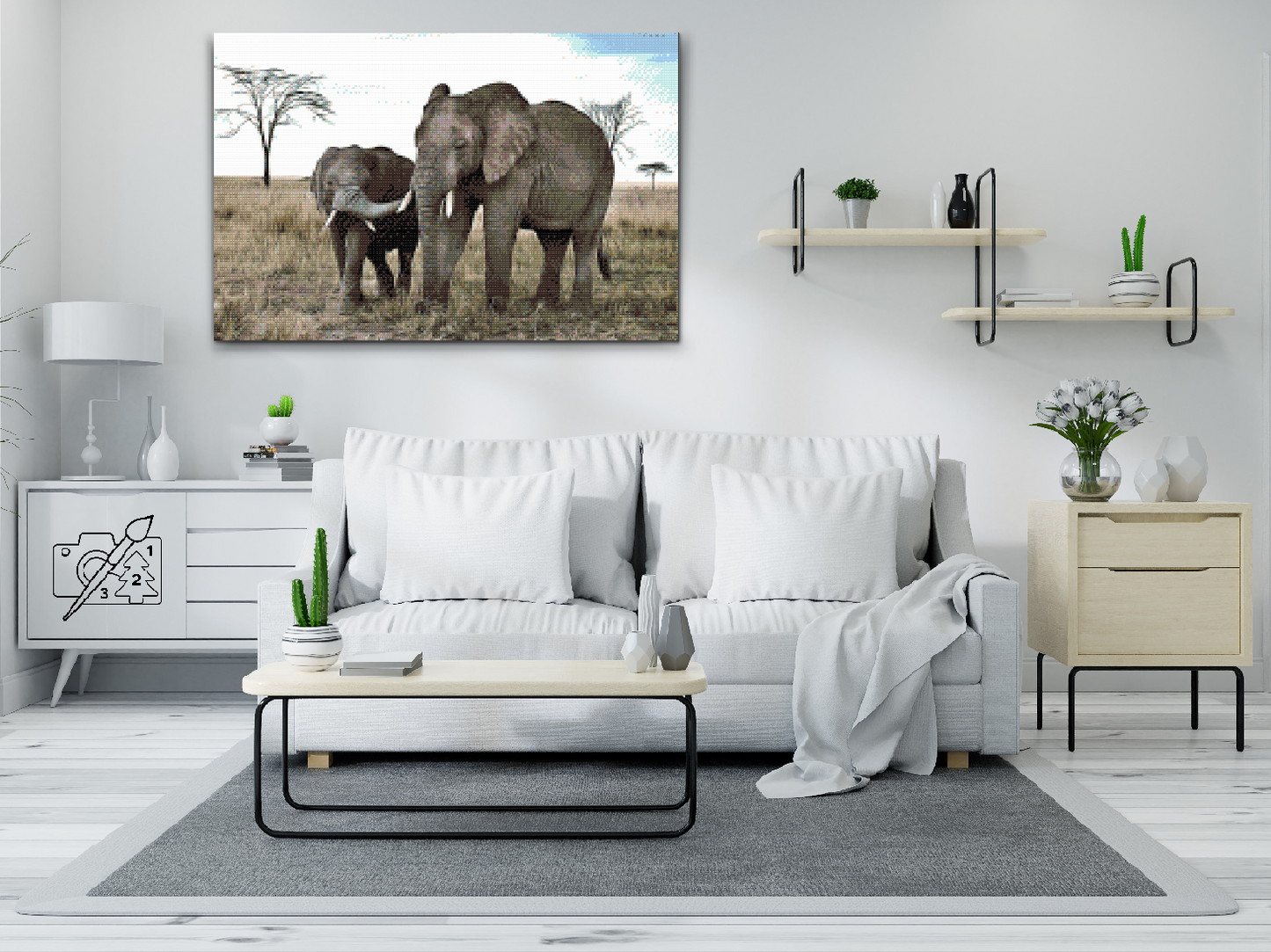 Diamond Painting - Elefantunge med mor