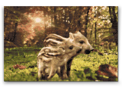 Diamond Painting - Vildsvinefamilie