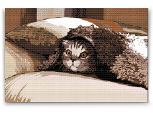 Diamond Painting - Kitty under puden
