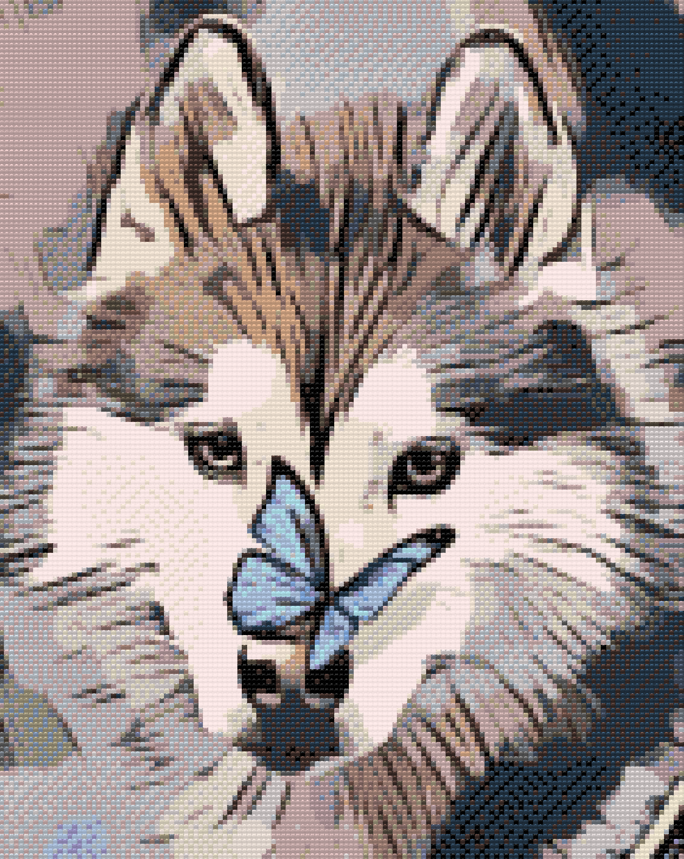 Diamond Painting - Sommerfugl og Husky