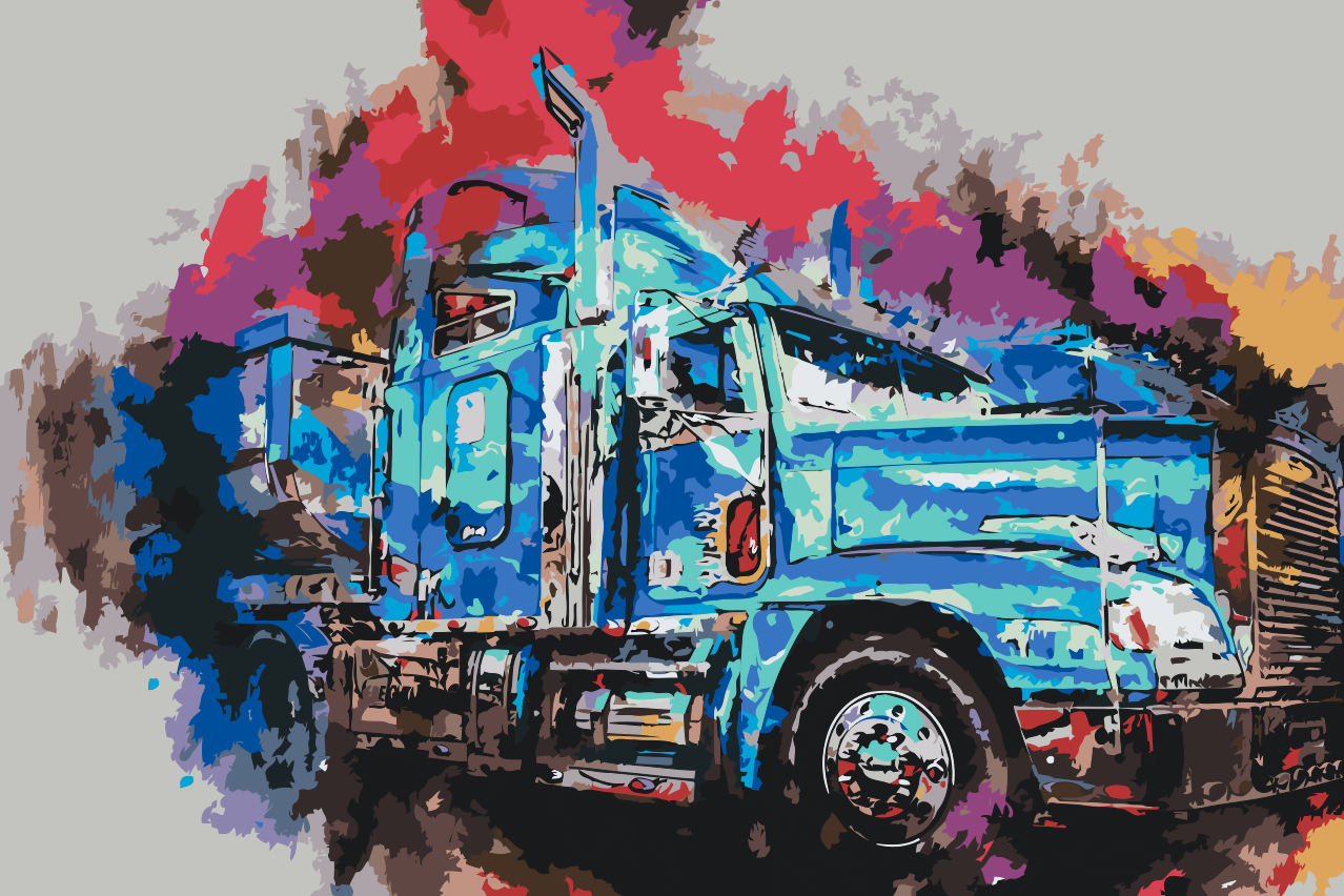 Paint by Numbers - Farverig lastbil