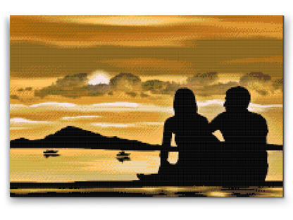 Diamond Painting - Romantik på stranden