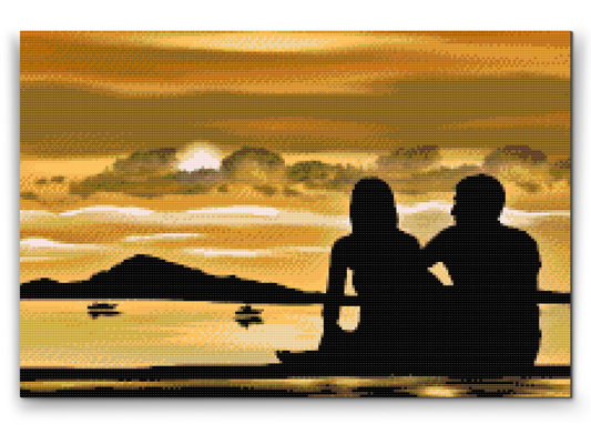 Diamond Painting - Romantik på stranden