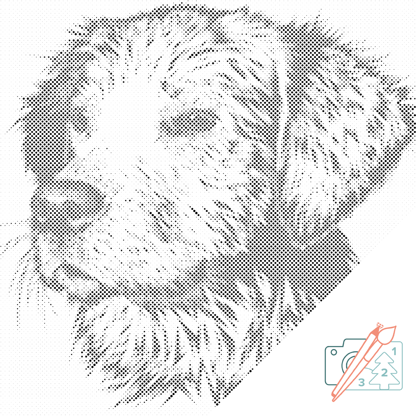 Mal-med-prikker -  Illustration af hund