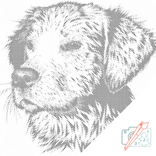 Mal-med-prikker -  Illustration af hund