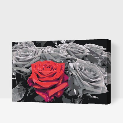 Paint by Numbers - Rød blomst i buket