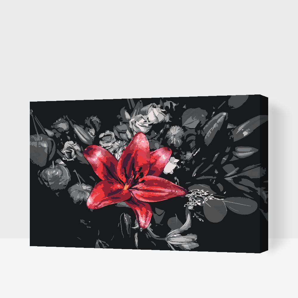 Paint by Numbers - Enkeltfarvet blomst