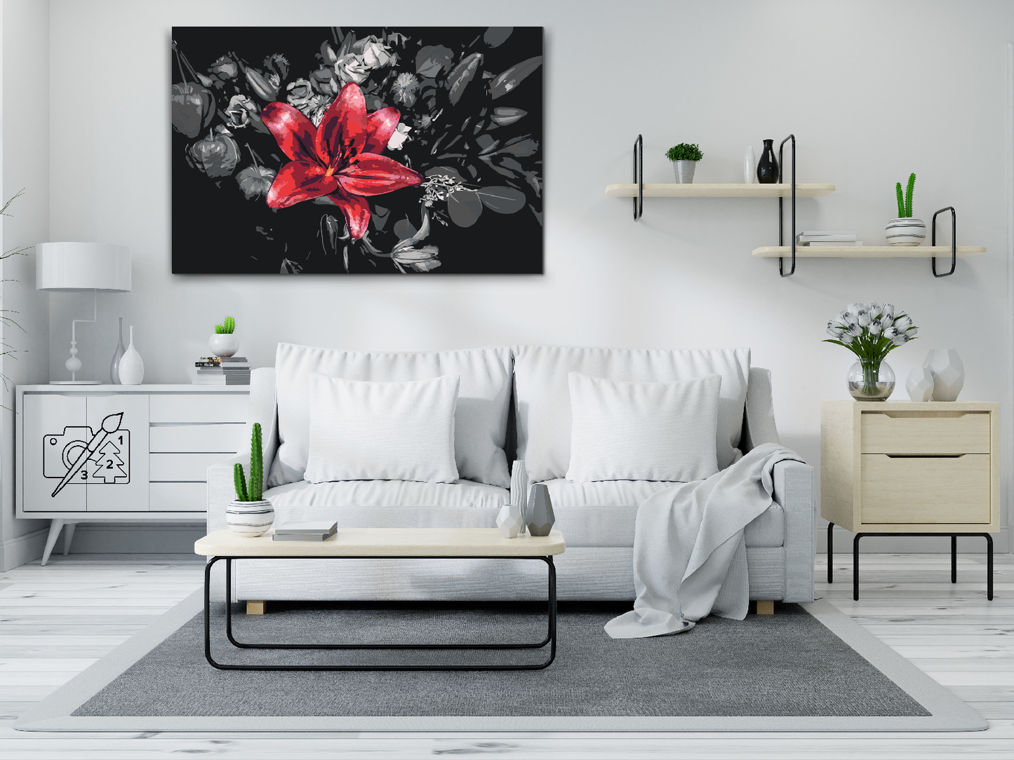Paint by Numbers - Enkeltfarvet blomst
