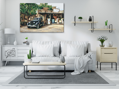 Paint by Numbers - Bil ved pumpen